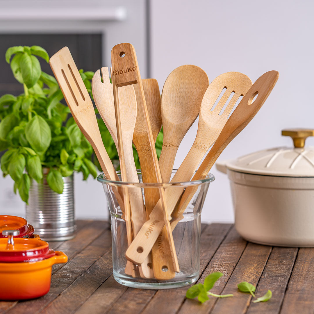 Bamboo Cooking Utensils Set - Wooden Kitchen Utensils Set - Kitchen Utensils For Cooking - Cooking Tools Set - 11
