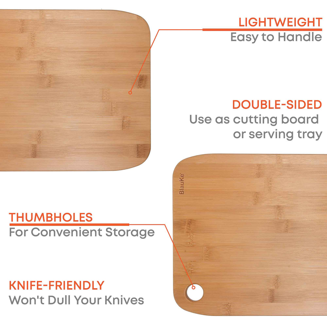Bamboo Cutting Boards Set for kitchen - Wooden chopping Boards Set - Bamboo Cutting Board Set of 3 - 2