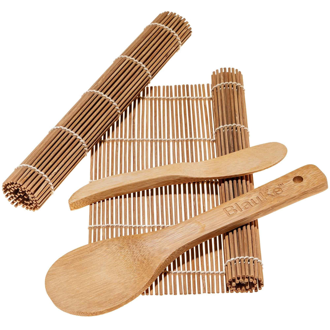 Sushi Making Kit, Bamboo Sushi Mat - Includes 2 Bamboo Sushi Rolling Mats, 5 Pairs Bamboo Chopsticks, 1 Rice Paddle and 1 Spreader - Beginner Sushi Kit with Bamboo Rolling Mats and Utensils 38